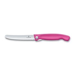 Skladací desiatový nôž VICTORINOX Swiss Classic vlnkové ostrie - ružový